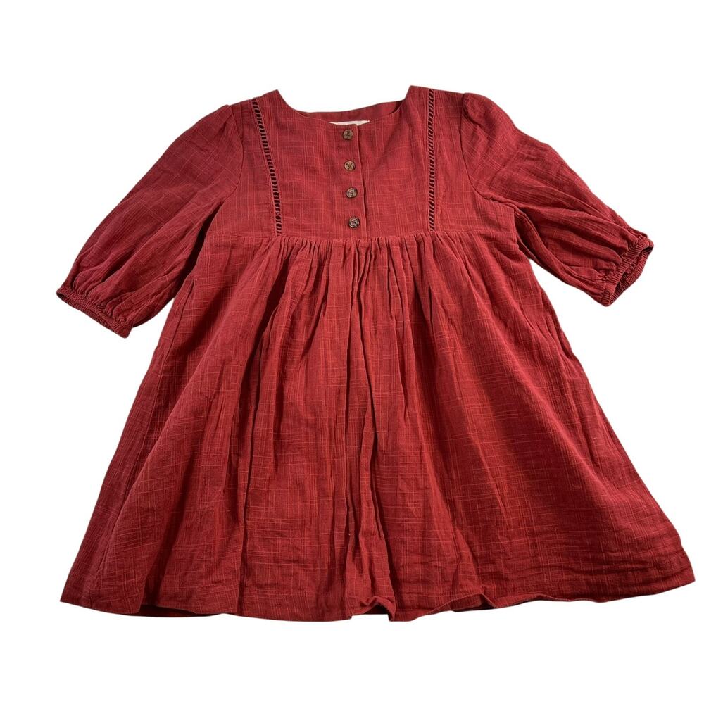 Copper Key Girls 3T Dress‎ Gauzy Long Sleeve Button Front Boho Lined Cotton Fall